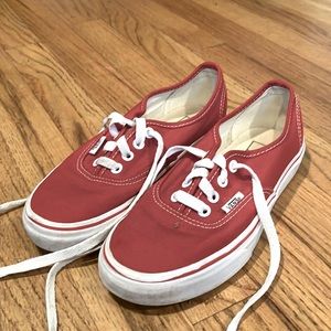Red Vans low top sneakers - 4.5 men, 6 women